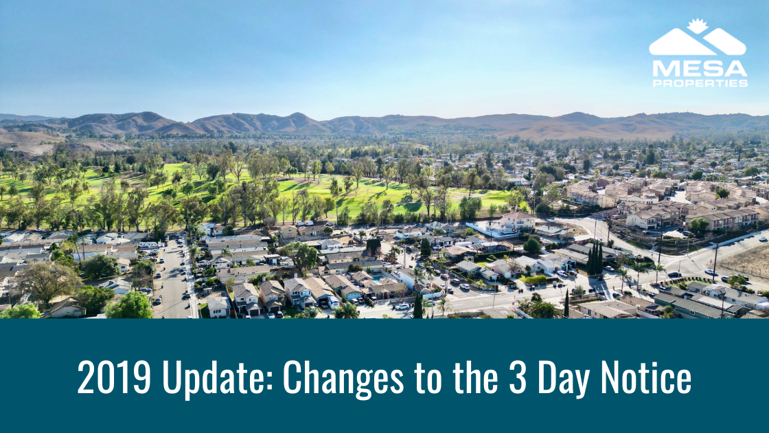 2019 Law Update: Changes To The 3-Day Notice